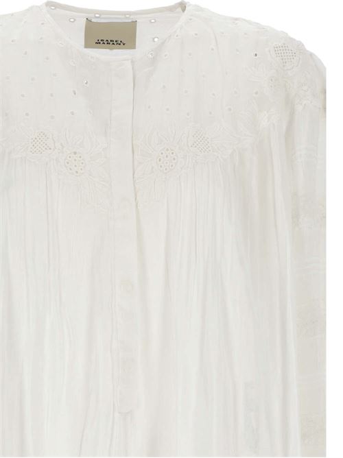 White cotton-silk blend broderie dress Isabel Marant | RO0434FAB1J14I20WH